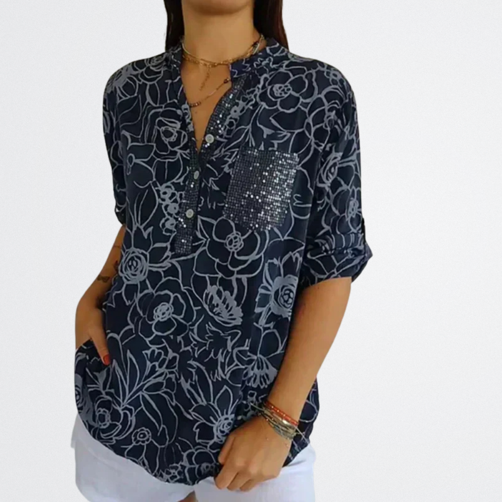 Lotte - Sheer Floral Blouse