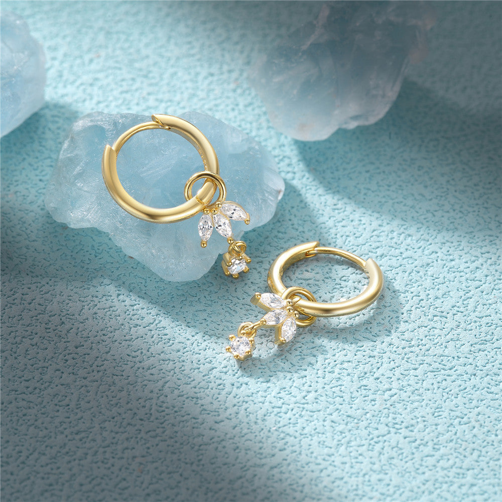 Flower Earrings with Zirconia – Maude