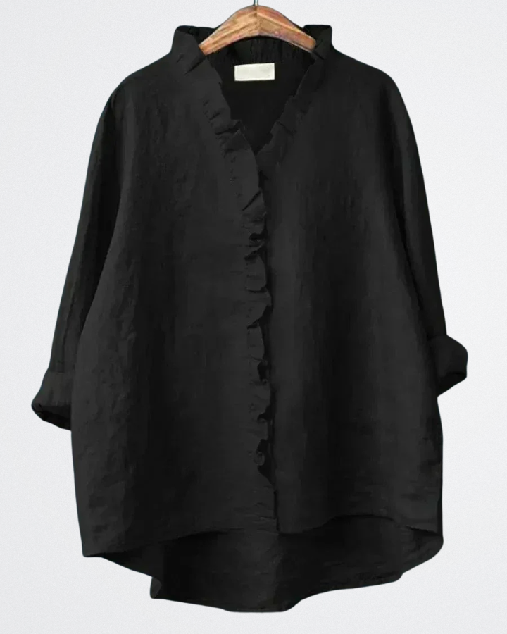 Mila - Frill-Trim Linen Shirt