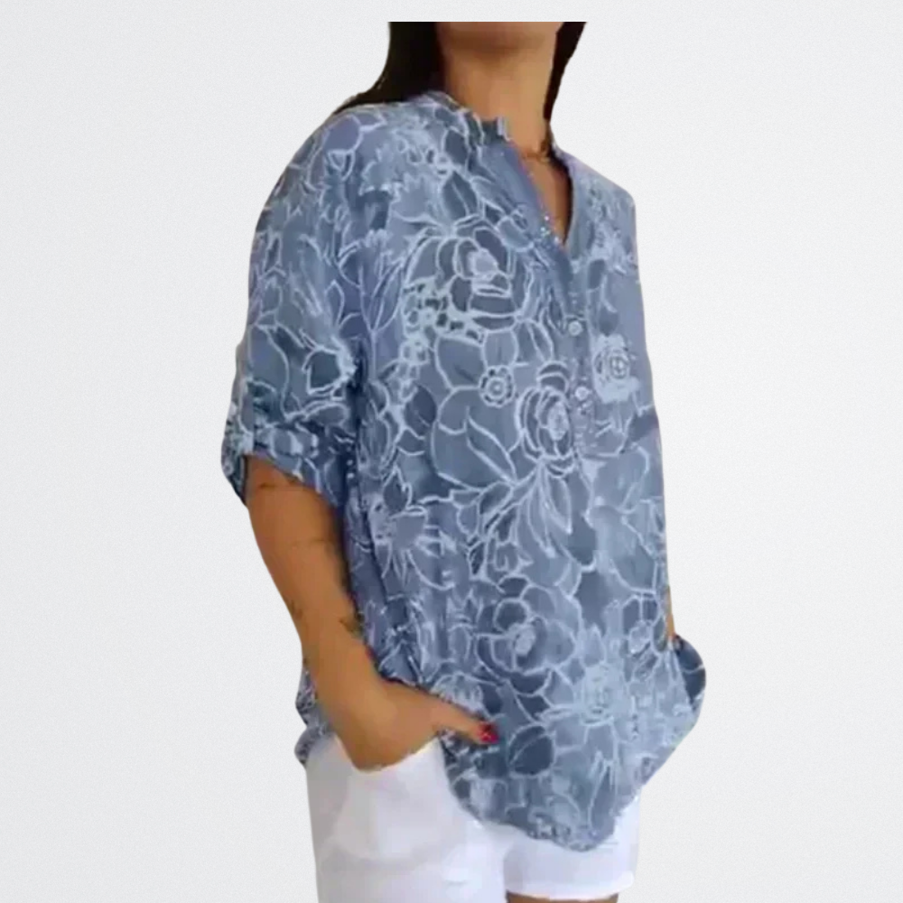 Lotte - Sheer Floral Blouse