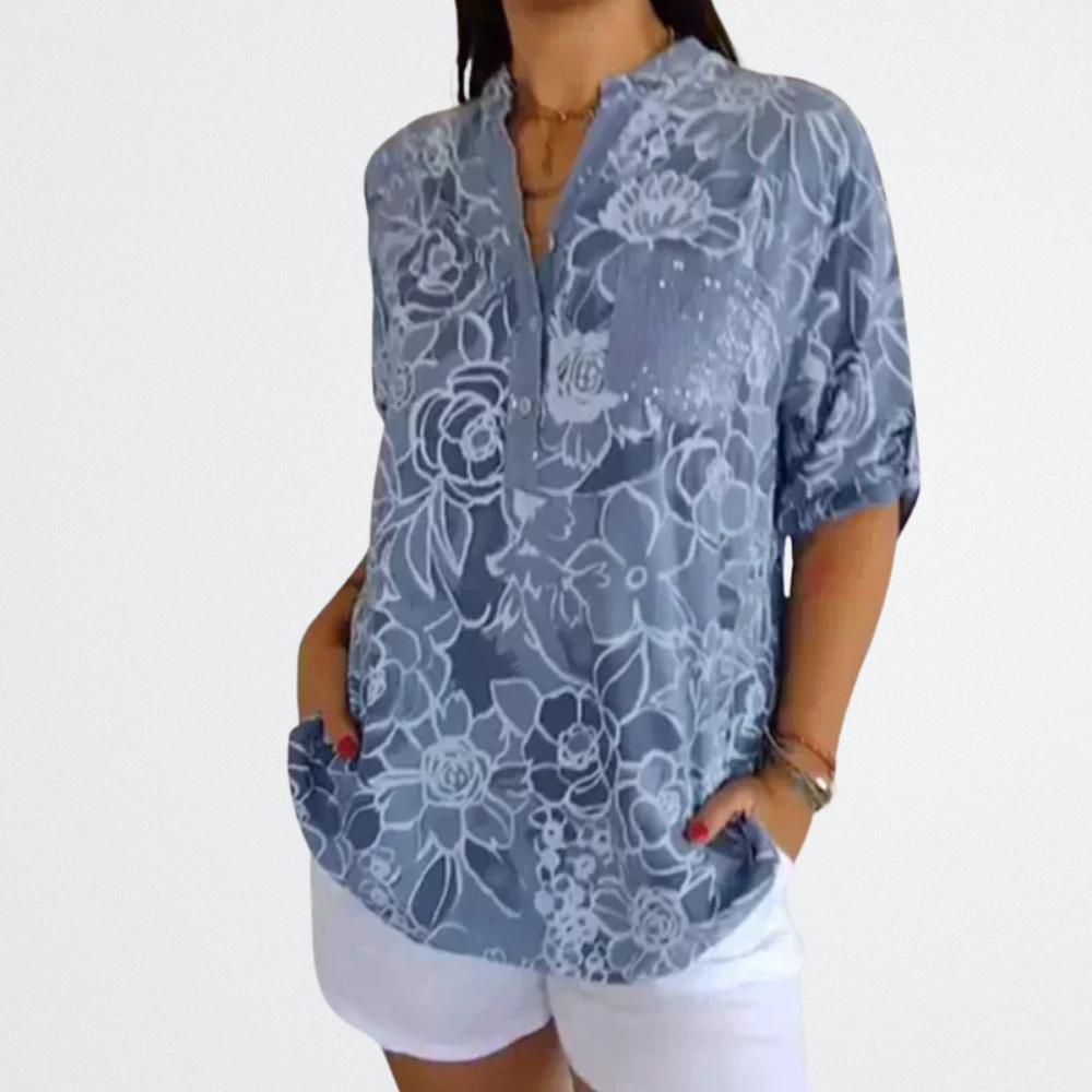 Lotte - Sheer Floral Blouse