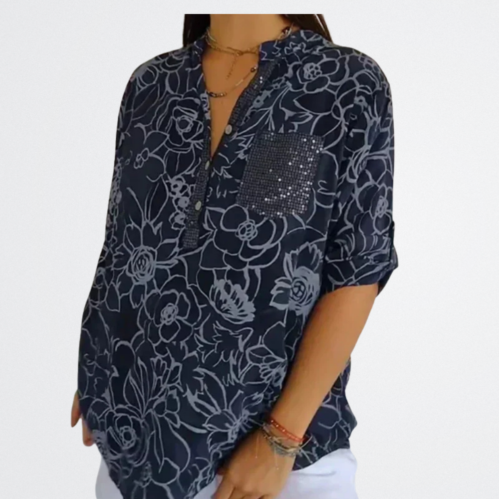 Lotte - Sheer Floral Blouse