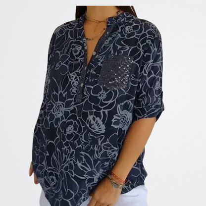 Lotte - Sheer Floral Blouse