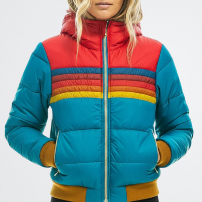 Astrid - Vintage Stripe Puffer Jacket