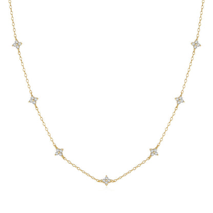 Tyndall - Adjustable Necklace with Floral Motif and Zirconia
