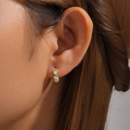 Joycee - Heart-Shaped Hoops with Zirconia