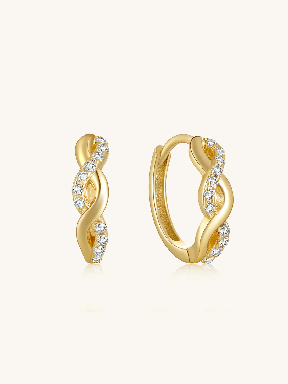 Huggie Earrings with Zirconia Crystals – Priscilla