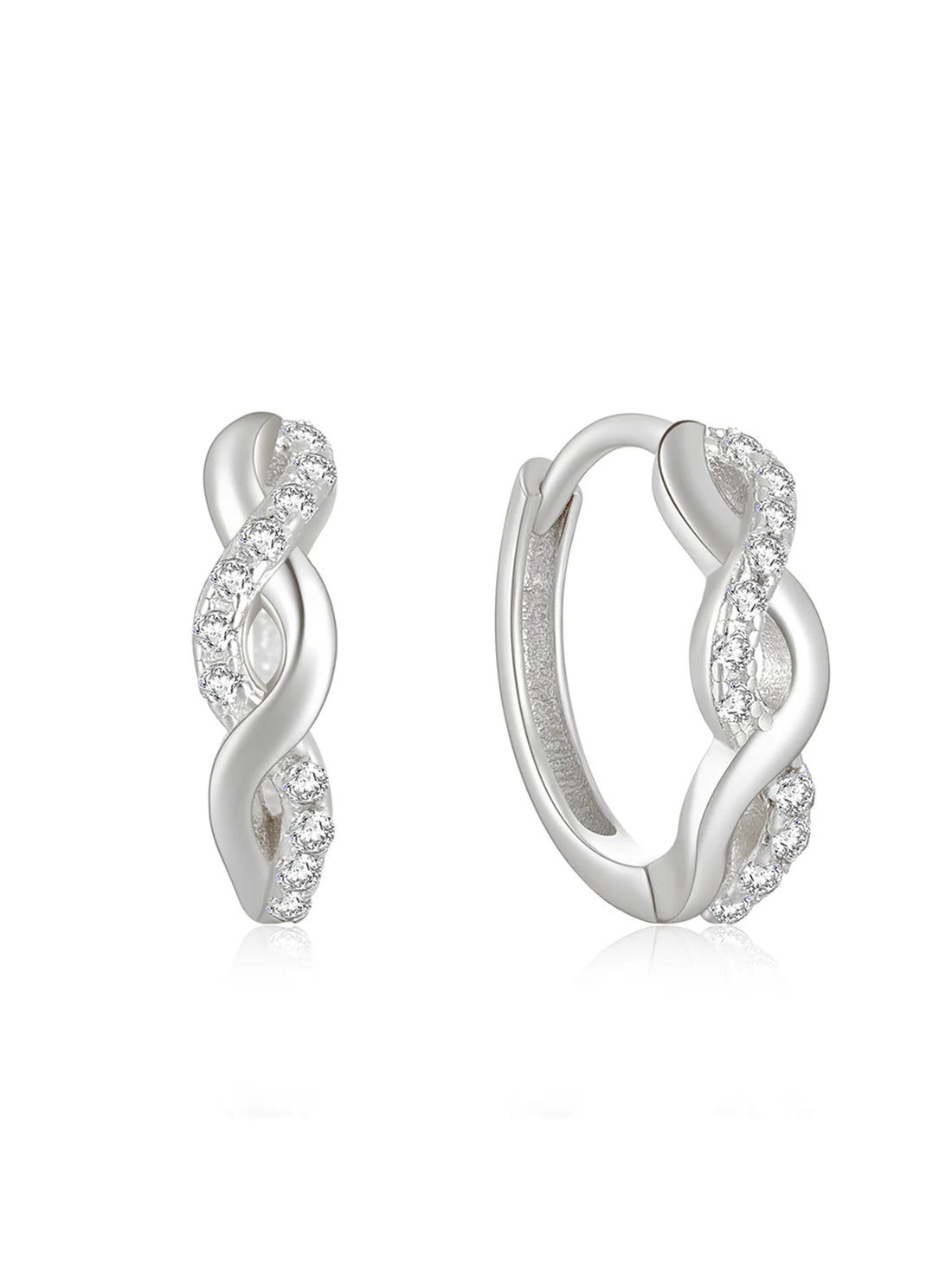 Huggie Earrings with Zirconia Crystals – Priscilla