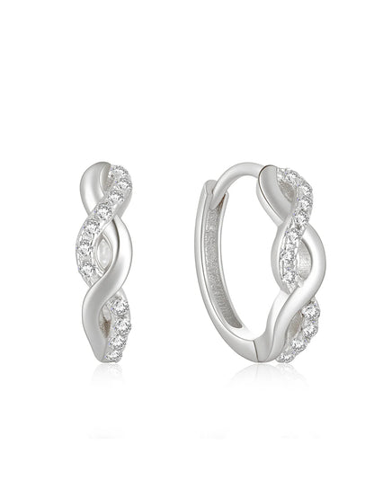 Huggie Earrings with Zirconia Crystals – Priscilla
