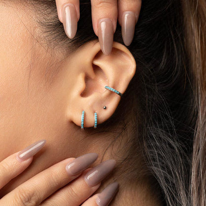 Sleford - Turquoise Hoop Earrings