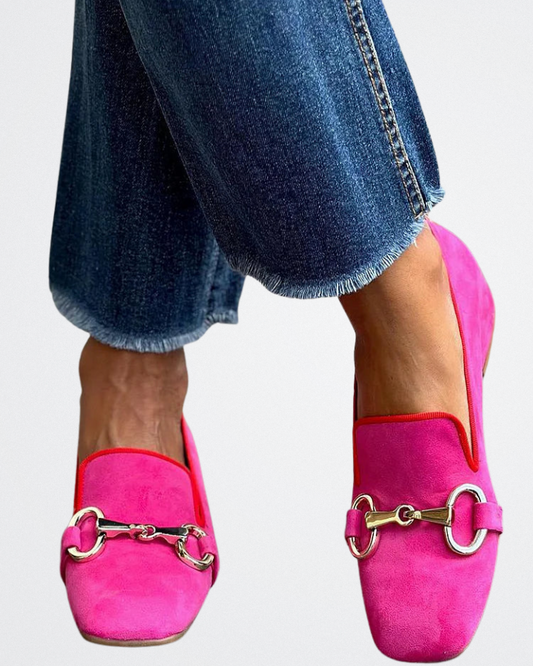 Hannah - Fuchsia Suede Loafers