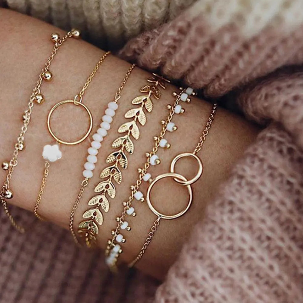 Gold-Accented Boho Bracelet in Elegant Packaging