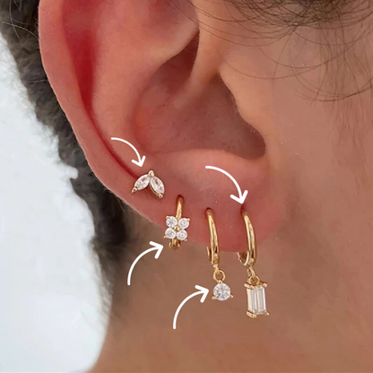 Gold-colored earrings with zirconia stones – Grace