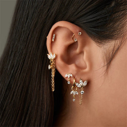 Flower Earrings with Zirconia – Maude