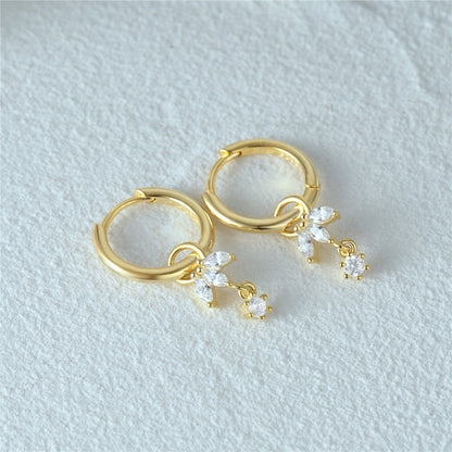 Flower Earrings with Zirconia – Maude