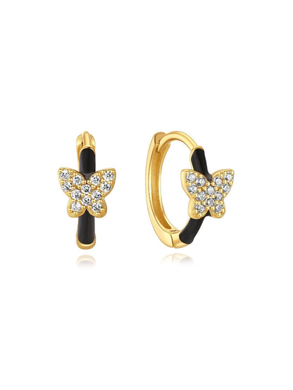 Dorcas - S925 Sterling Silver Earring Set with Heart and Butterfly